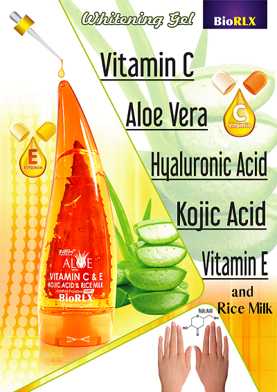 BioRLX Aloe Vera + Vitamin C & E + Kojic Acid and Rice Milk Gel 250ml -  Canadian Beauty & Barber Supply